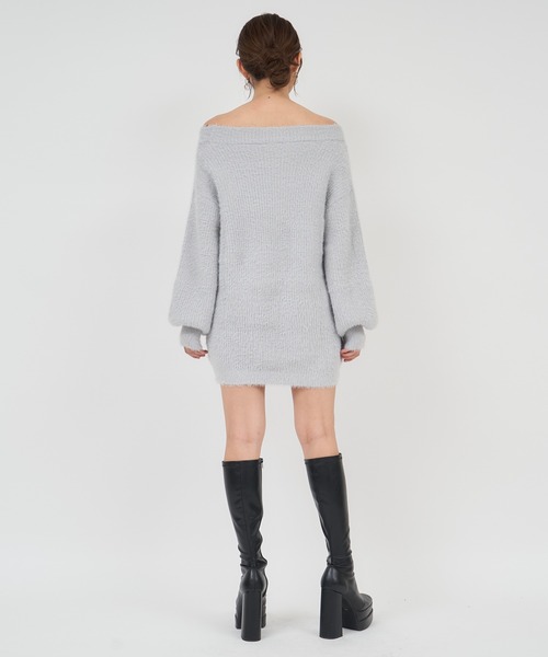 ROYAL PARTY(ロイヤルパーティー)の「シャギーニットワンピース(ワンピース・レディース・オフホワイト/ピンク/ライトグレー/ブラック・FREE)」の13枚目の写真