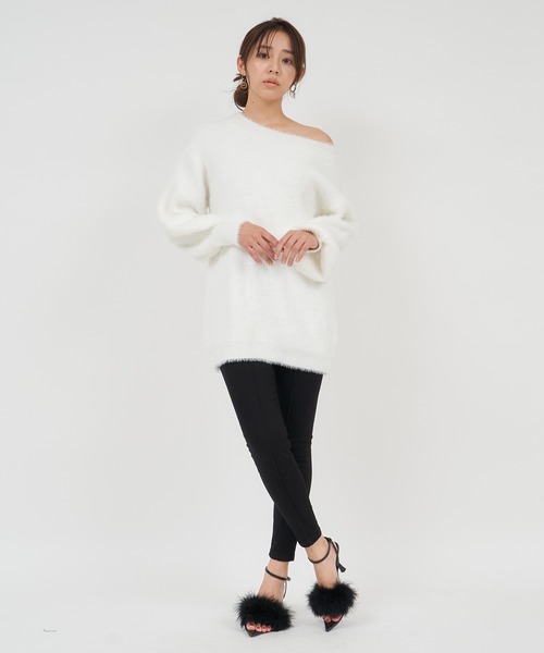 ROYAL PARTY(ロイヤルパーティー)の「シャギーニットワンピース(ワンピース・レディース・オフホワイト/ピンク/ライトグレー/ブラック・FREE)」の17枚目の写真