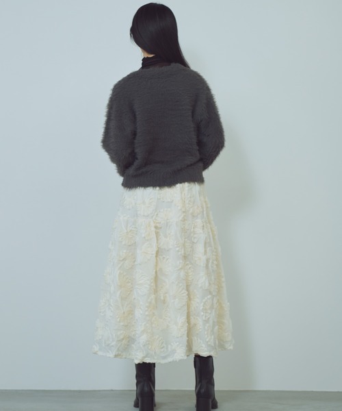 paravion（パラビオン）の「フラワーレーススカート/ポケット付き/ウエストゴム（スカート・レディース・ホワイト/ブラック/グレー・FREE）」の8枚目の写真