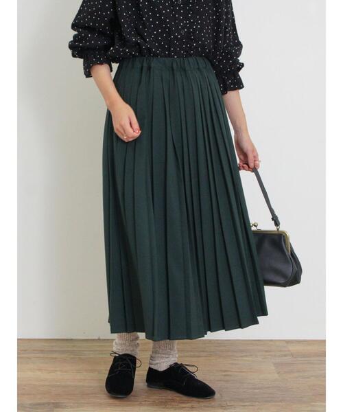 Samansa Mos2（サマンサ モスモス）の「【帯電防止】TR無地プリーツスカート（スカート・レディース・チャコールグレー/ベージュ/グリーン・F）」の20枚目の写真