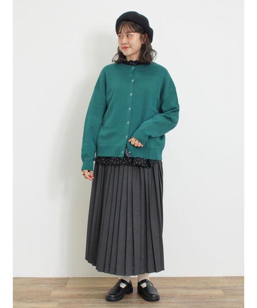 Samansa Mos2（サマンサ モスモス）の「【帯電防止】TR無地プリーツスカート（スカート・レディース・チャコールグレー/ベージュ/グリーン・F）」の15枚目の写真