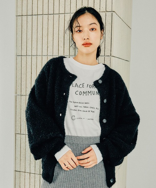 LEPSIM（レプシィム）の「ニットカーディガン＊フレアスカート《2点セット》　144101（ワンピース・レディース・チャコールグレー/アイボリー/ブラック・FREE）」の16枚目の写真