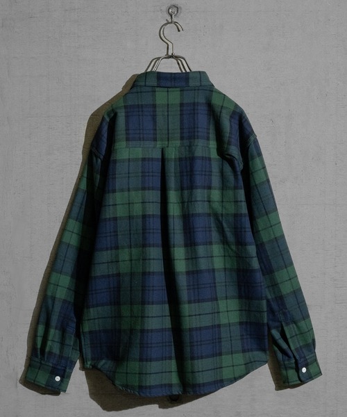 JOHN'S CLOSET(ジョンズクローゼット)の「【q】ヘビーネルチェックシャツ(シャツ/ブラウス・メンズ・グリーン系/オレンジ系/ブラック系/ブルー系/イエロー系・MEDIUM/LARGE/X-LARGE)」の7枚目の写真