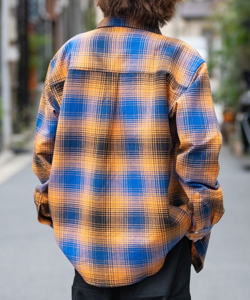 JOHN'S CLOSET(ジョンズクローゼット)の「【q】ヘビーネルチェックシャツ(シャツ/ブラウス・メンズ・グリーン系/オレンジ系/ブラック系/ブルー系/イエロー系・MEDIUM/LARGE/X-LARGE)」の13枚目の写真