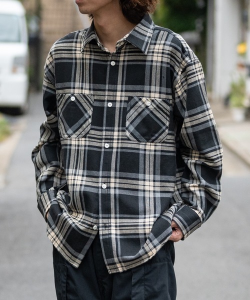 JOHN'S CLOSET(ジョンズクローゼット)の「【q】ヘビーネルチェックシャツ(シャツ/ブラウス・メンズ・グリーン系/オレンジ系/ブラック系/ブルー系/イエロー系・MEDIUM/LARGE/X-LARGE)」の22枚目の写真