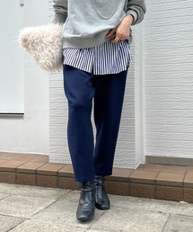 【WEB限定】ストレッチサイドタックパンツ