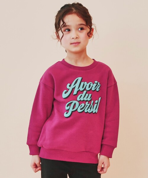 THE SHOP TK （ザ ショップ ティーケー ）の「◆【110-150/裏起毛】ぷっくりロゴプルオーバー/洗濯機OK（スウェット・キッズ・ネイビー/ブラック/ピンク系その他・11/12/13/14/15 ）」の3枚目の写真