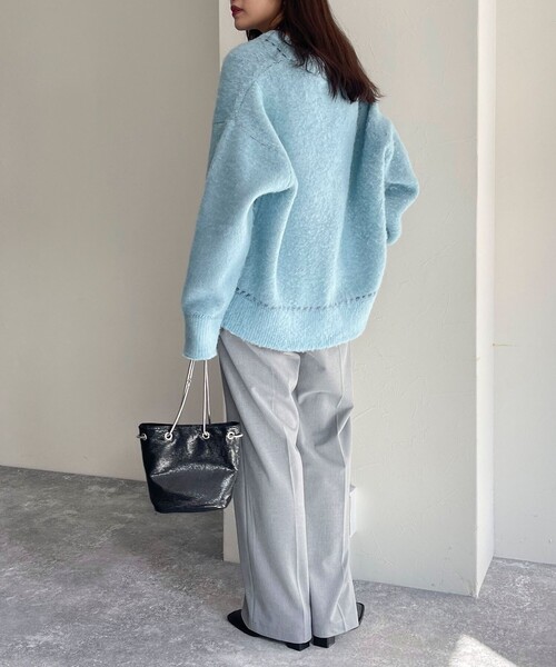 セール】ふわふわ配色ミディ丈カーディガン（カーディガン/ボレロ