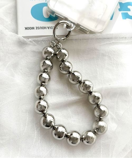 ビッグ ボールチェーン ショート スマホストラップ（スマホグッズ