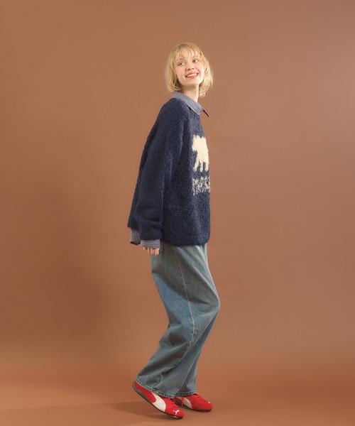 MUHET(ミュエータ)の「フェザーヤーンクマニット(ニット/セーター・レディース・ネイビー/グリーン・X-LARGE/MEDIUM)」の10枚目の写真