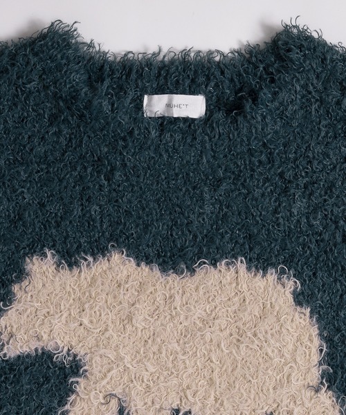MUHET(ミュエータ)の「フェザーヤーンクマニット(ニット/セーター・レディース・ネイビー/グリーン・X-LARGE/MEDIUM)」の13枚目の写真