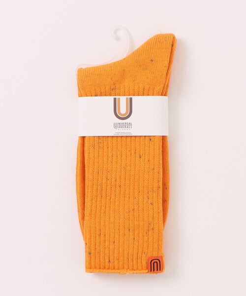 UNIVERSAL OVERALL（ユニバーサルオーバーオール）の「【UNIVERSAL OVERALL】ネップリブ編みクルーソックス LU-021（ソックス/靴下・メンズ・ホワイト/ブラック/ネイビー/ブルー/オレンジ/イエロー/ライム/グレー・FREE）」の8枚目の写真
