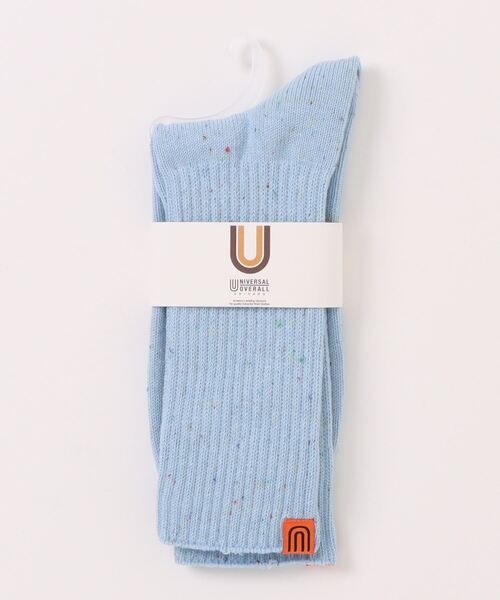 UNIVERSAL OVERALL（ユニバーサルオーバーオール）の「【UNIVERSAL OVERALL】ネップリブ編みクルーソックス LU-021（ソックス/靴下・メンズ・ホワイト/ブラック/ネイビー/ブルー/オレンジ/イエロー/ライム/グレー・FREE）」の6枚目の写真