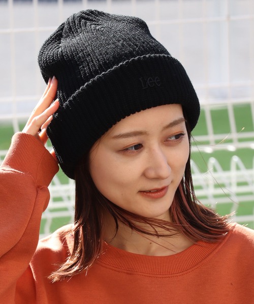 Lee/リー】LE 3D EMB WATCH ACRYLIC / ロゴ刺繍 リブ編みニット