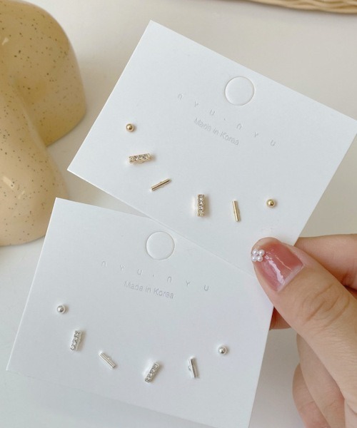 ARCHIVER(アーカイバ)の「【Bz】ドット&ラインモチーフ/シンプルワンポイントピアス6点セット(MA/EK197)(ピアス(両耳用)・レディース・ゴールド/シルバー・FREE)」の6枚目の写真