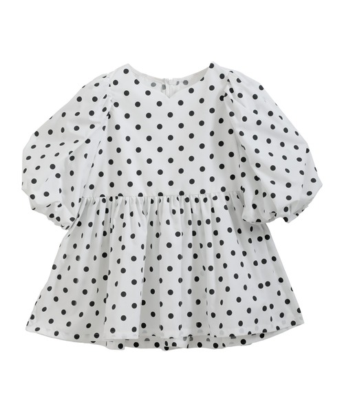 MERAKI（メラキ）の「ドットパフスリーブペプラムブラウス（シャツ/ブラウス・レディース・ブラック/ホワイト・FREE）」の13枚目の写真