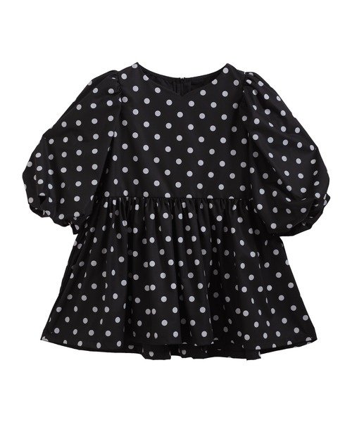 MERAKI（メラキ）の「ドットパフスリーブペプラムブラウス（シャツ/ブラウス・レディース・ブラック/ホワイト・FREE）」の14枚目の写真