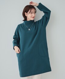 SHOO・LA・RUE | 【S-LL】裏起毛であったか スタンドカラーコクーンチュニック【SHOO WARM】(チュニック)