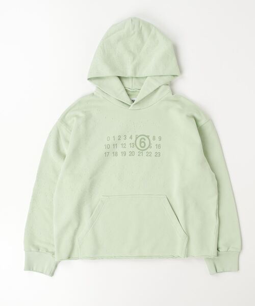 【セール】MM6 Maison Margiela(エムエムシックス)Kids & Junior ブランドロゴフーディーパーカープルオーバー（スウェット）｜MM6 Maison Margiela（ｴﾑｴﾑｼｯｸｽ ﾒｿﾞﾝ ﾏﾙｼﾞｪﾗ） 18,689円