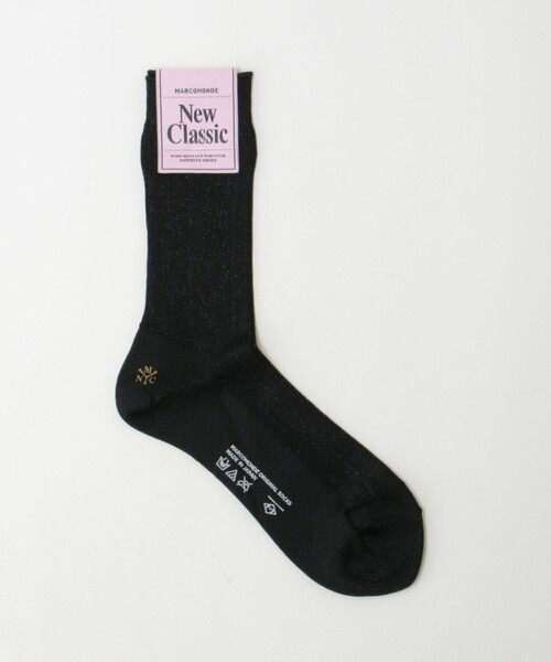 MARCOMONDE（マルコモンド）の「＜MARCOMONDE＞グリッター リブ ソックス（ソックス/靴下・レディース・ブラック/ライトブルー/シルバー/ワイン/ブラウン系・FREE）」の2枚目の写真