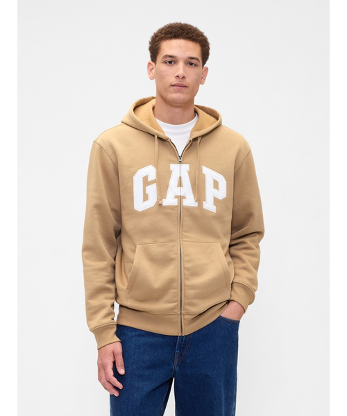 GAP ギャップ ジップパーカー スウェット 刺繍ロゴ XL ブラウン 裏起毛 m44740366373_1.jpg?1757720923