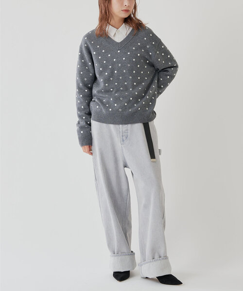 美品☆【GEMINI】ペインターデニムパンツ　38 ウィムガゼット Whim Gazette（ウィムガゼット）の「【GEMINI】ペインターデニム