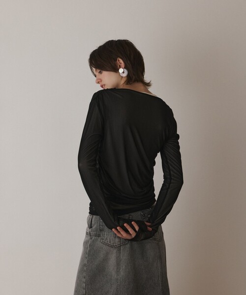 Diagram（ダイアグラム）の「レイヤードカットトップ（Tシャツ/カットソー・レディース・ブラック/ライトグリーン/ホワイト・36）」の19枚目の写真