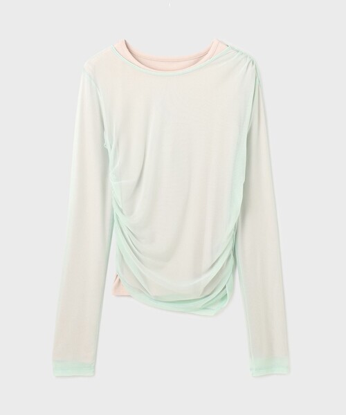 Diagram（ダイアグラム）の「レイヤードカットトップ（Tシャツ/カットソー・レディース・ブラック/ライトグリーン/ホワイト・36）」の12枚目の写真