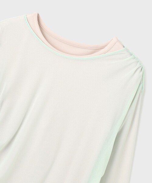 Diagram（ダイアグラム）の「レイヤードカットトップ（Tシャツ/カットソー・レディース・ブラック/ライトグリーン/ホワイト・36）」の14枚目の写真
