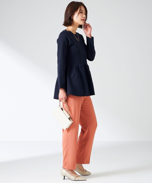 ANY SIS(エニィスィス)の「【洗える】スポンディッシュペプラム ニット(ニット/セーター・レディース・ネイビー系/ホワイト系2/オレンジ系/ブラック系2/ライトグリーン系/ブルー系・0)」の18枚目の写真