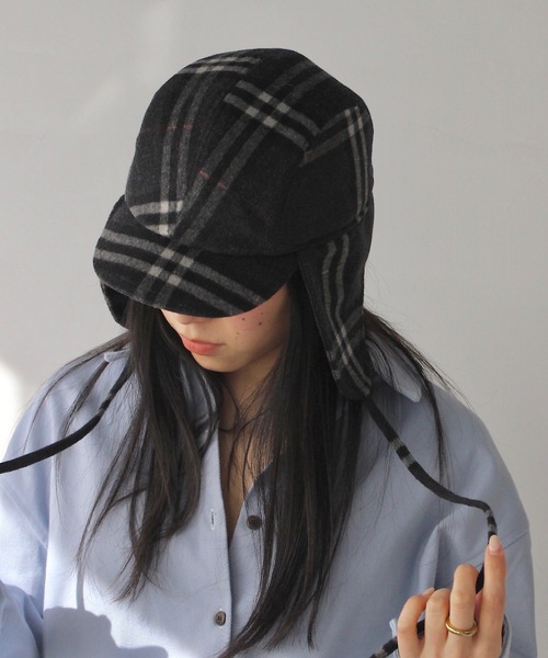 SANSeLF（サンセルフ）の「２WAY フライトキャップ【SANSeLF】sana24a023（キャップ・レディース・チャコールグレー/グレー/ベージュ・FREE）」の2枚目の写真