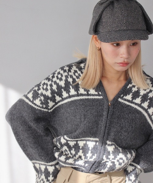 SANSeLF（サンセルフ）の「２WAY フライトキャップ【SANSeLF】sana24a023（キャップ・レディース・チャコールグレー/グレー/ベージュ・FREE）」の5枚目の写真