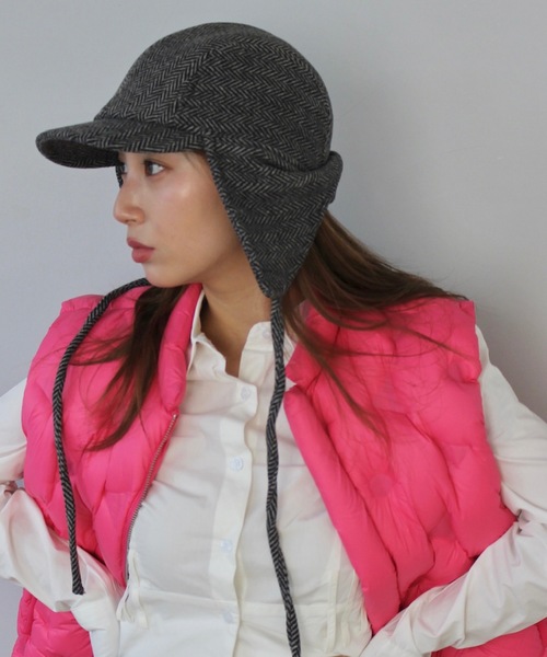 SANSeLF（サンセルフ）の「２WAY フライトキャップ【SANSeLF】sana24a023（キャップ・レディース・チャコールグレー/グレー/ベージュ・FREE）」の7枚目の写真