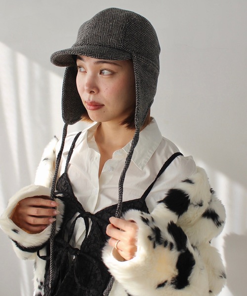 SANSeLF（サンセルフ）の「２WAY フライトキャップ【SANSeLF】sana24a023（キャップ・レディース・チャコールグレー/グレー/ベージュ・FREE）」の4枚目の写真