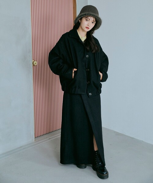 STUDIOUS（ステュディオス）の「【PINUE/ピヌエ】ブークレブルゾン（その他アウター・レディース・アイボリー/ブラック・FREE）」の17枚目の写真