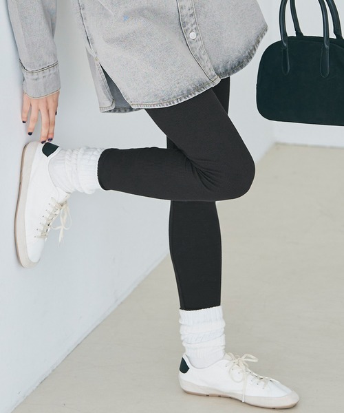 セール】【WEB限定セール】リブハイウエストレギンス（レギンス