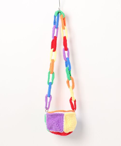 an meets zakka クレイジーカラフルニットショルダーバッグ / ミニバッグ バック レディース メンズ ユニセックス（ショルダーバッグ）｜ankoROCK（アンコロック）