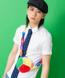 an meets zakka クレイジーカラフルニットショルダーバッグ