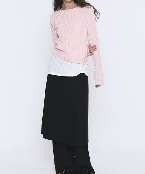 PLACE STUDIO(プレイススタジオ)の「PLACE STUDIO/ダブルレイヤードロングスリーブ(Tシャツ/カットソー・レディース・ブラック/ピンク/グレー・FREE)」の17枚目の写真