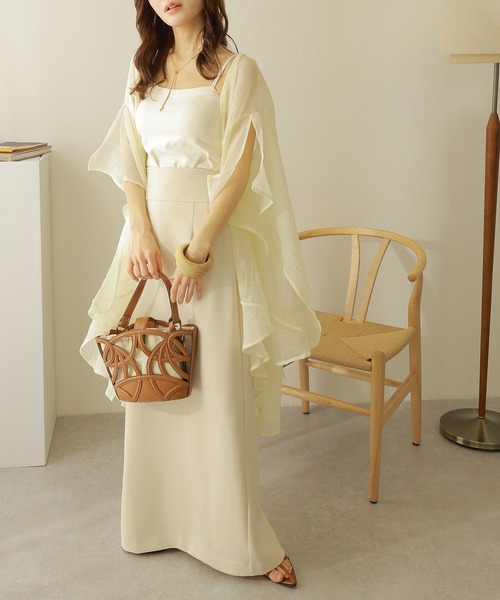 LAULEN(ローレン)の「sheer drape gown cardigan /ワッシャー加工 シアー ドレープ ガウン カーディガン(カーディガン/ボレロ・レディース・ブラック/ベージュ/アイボリー・FREE)」の12枚目の写真