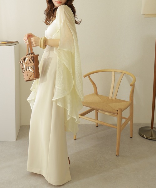 sheer drape gown cardigan /ワッシャー加工 シアー ドレープ