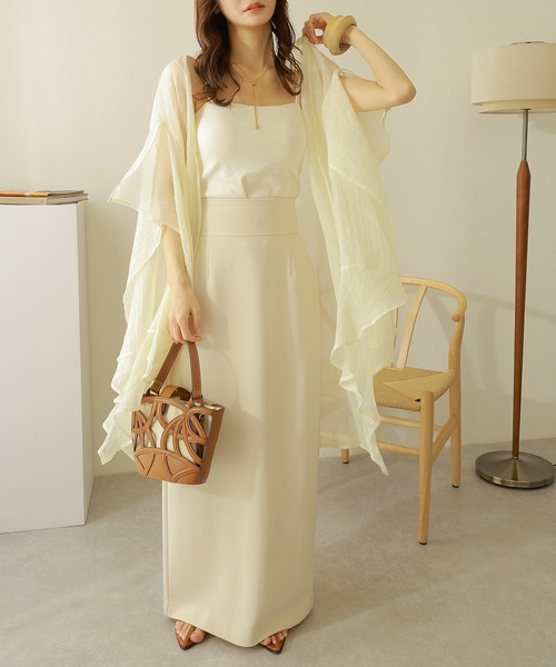 LAULEN(ローレン)の「sheer drape gown cardigan /ワッシャー加工 シアー ドレープ ガウン カーディガン(カーディガン/ボレロ・レディース・ブラック/ベージュ/アイボリー・FREE)」の7枚目の写真