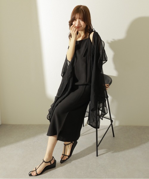 LAULEN(ローレン)の「sheer drape gown cardigan /ワッシャー加工 シアー ドレープ ガウン カーディガン(カーディガン/ボレロ・レディース・ブラック/ベージュ/アイボリー・FREE)」の11枚目の写真