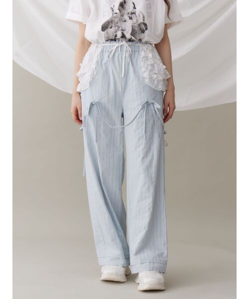 merry jenny(メリージェニー)の「patternリボンイージーパンツ(スラックス・レディース・ブラック/ブルー/オフホワイト・FREE)」の3枚目の写真