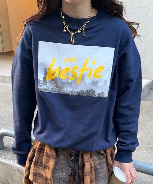 napinna maison(ナピナメゾン)の「【napinna maison×4sisters】プリントロゴスウェット(トレーナー)(スウェット・レディース・ネイビー/グレー・FREE)」の12枚目の写真