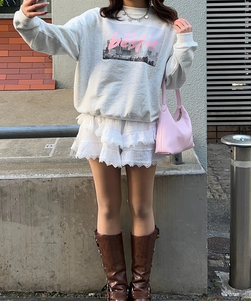 napinna maison(ナピナメゾン)の「【napinna maison×4sisters】プリントロゴスウェット(トレーナー)(スウェット・レディース・ネイビー/グレー・FREE)」の21枚目の写真
