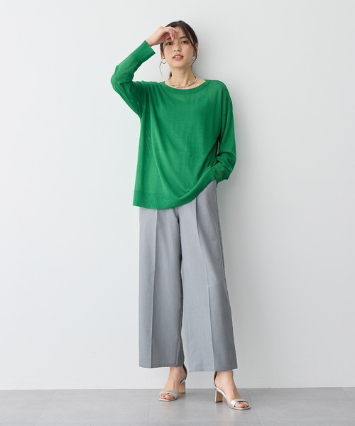 anyfee(エニフィー)の「【anyfee/プラスサイズ】ツイルタックワイドパンツ《接触冷感/ストレッチ》(スラックス・レディース・チャコール/ベージュ/グレー・LL/3L/4L/5L)」の5枚目の写真