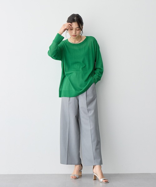 anyfee(エニフィー)の「【anyfee/プラスサイズ】ツイルタックワイドパンツ《接触冷感/ストレッチ》(スラックス・レディース・チャコール/ベージュ/グレー・LL/3L/4L/5L)」の6枚目の写真