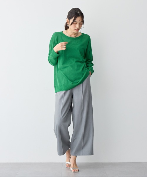 anyfee(エニフィー)の「【anyfee/プラスサイズ】ツイルタックワイドパンツ《接触冷感/ストレッチ》(スラックス・レディース・チャコール/ベージュ/グレー・LL/3L/4L/5L)」の7枚目の写真