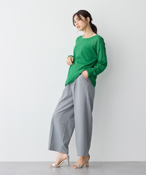 anyfee(エニフィー)の「【anyfee/プラスサイズ】ツイルタックワイドパンツ《接触冷感/ストレッチ》(スラックス・レディース・チャコール/ベージュ/グレー・LL/3L/4L/5L)」の9枚目の写真